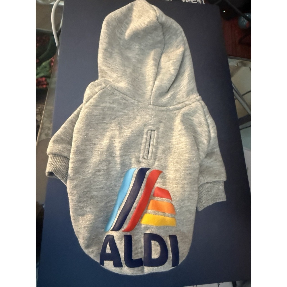 Dog Hoodie Aldi Gear X-small Gray Leash Hole Pup